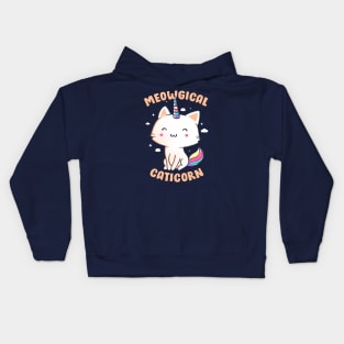 Meowgical Caticorn Cute Gift Kids Hoodie